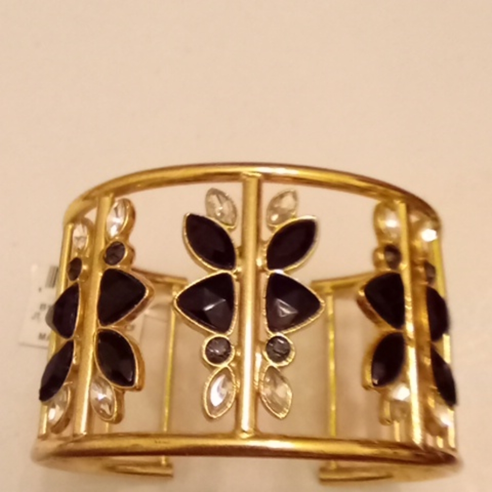 Gold and Black  Cuff Bracelet